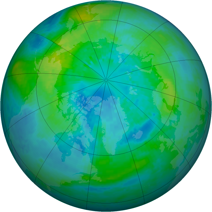 Arctic ozone map for 29 September 2001